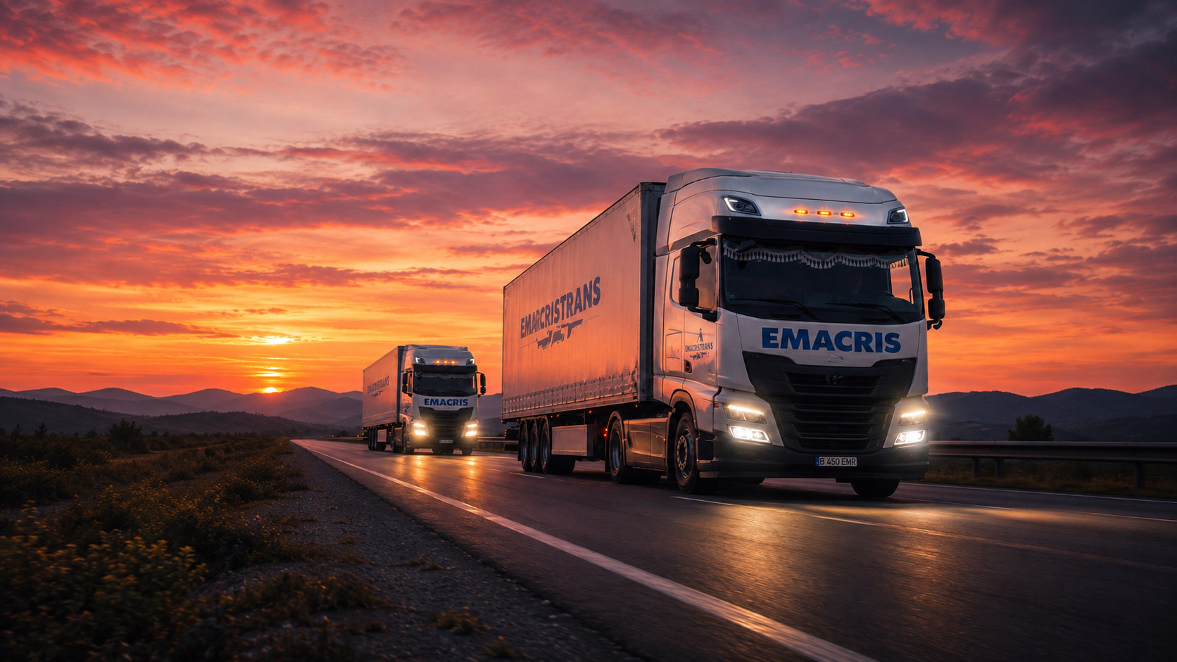 Camion pe autostrada
